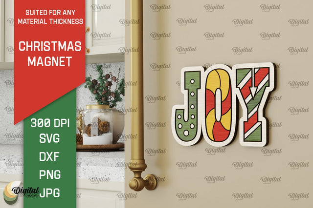 Christmas Magnet Laser Cut. Wood Christmas Magnet SVG SVG Evgenyia Guschina 