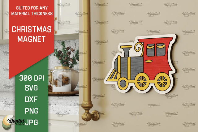 Christmas Magnet Laser Cut. Wood Christmas Magnet SVG SVG Evgenyia Guschina 