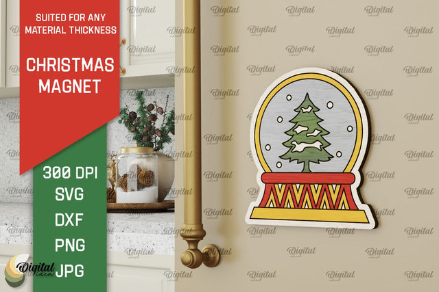 Christmas Magnet Laser Cut. Wood Christmas Magnet SVG SVG Evgenyia Guschina 