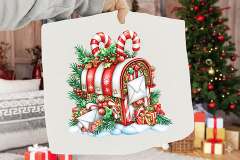 Christmas Mailbox Watercolor Clipart Sublimation SVGArt 