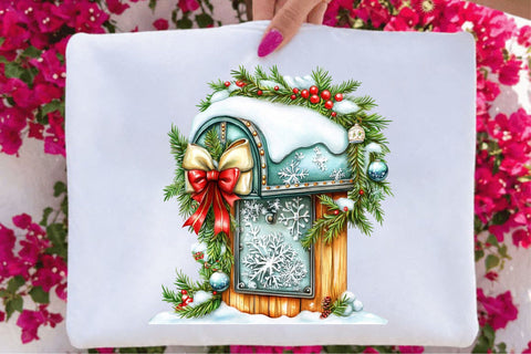 Christmas Mailbox Watercolor Clipart Sublimation SVGArt 