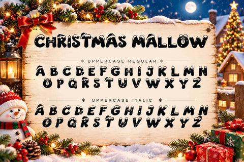 Christmas Mallow Font Prasetya Letter 