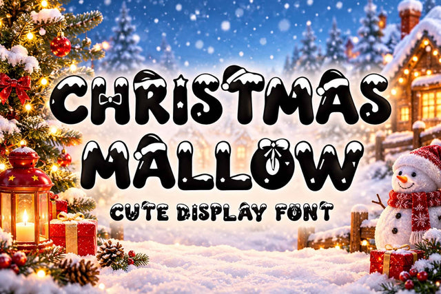 Christmas Mallow Font Prasetya Letter 