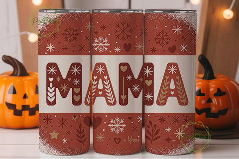 Christmas Mama Tumbler Wrap PNG Sublimation PixelChick 