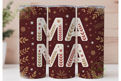 Christmas Mama Tumbler Wrap PNG Sublimation PixelChick 