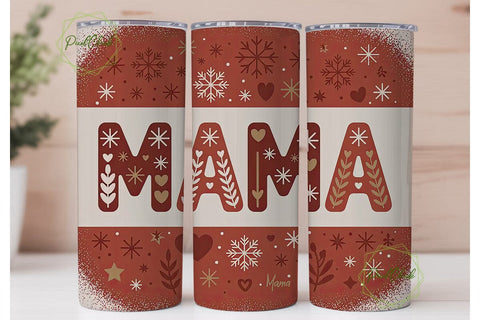 Christmas Mama Tumbler Wrap PNG Sublimation PixelChick 