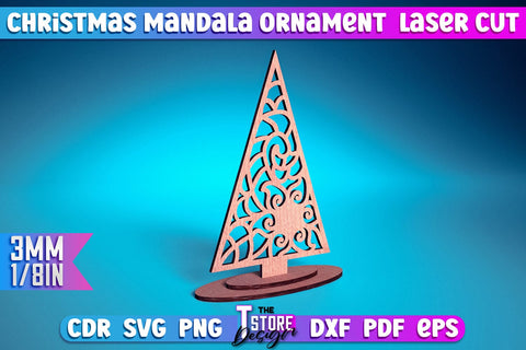 Christmas Mandala Ornament Bundle | Christmas Tree | Christmas Pattern | CNC File SVG The T Store Design 