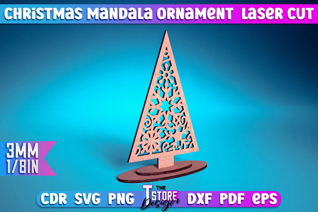 Christmas Mandala Ornament | Christmas Tree | Christmas Pattern | CNC File SVG The T Store Design 