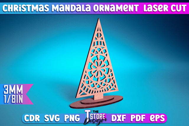 Christmas Mandala Ornament | Christmas Tree | Christmas Pattern | CNC File SVG The T Store Design 