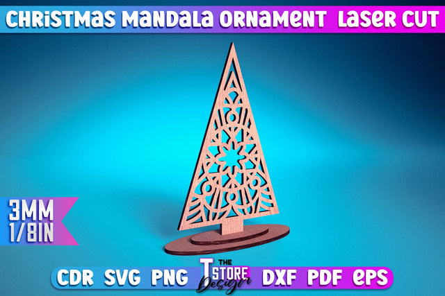 Christmas Mandala Ornament | Christmas Tree | Christmas Pattern | CNC File SVG The T Store Design 