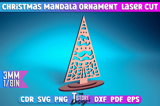 Christmas Mandala Ornament | Christmas Tree | Christmas Pattern | CNC File SVG The T Store Design 