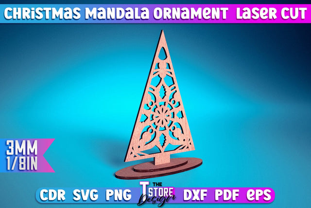 Christmas Mandala Ornament | Christmas Tree | Christmas Pattern | CNC File SVG The T Store Design 