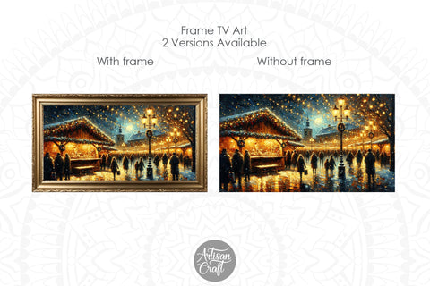 Christmas market Frame TV art prints Digital Pattern Artisan Craft SVG 