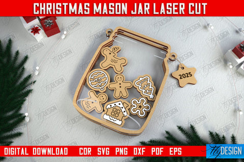 Christmas Mason Jar Bundle | Wooden Décor | Christmas Signs | Holiday | CNC Files SVG Fly Design 