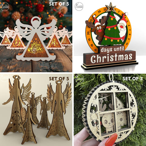 Christmas Mega Bundle 2025 – 3D Laser Cut Files for Ornaments, Lanterns, Advent Calendars & Gifts SVG LaserCutano 