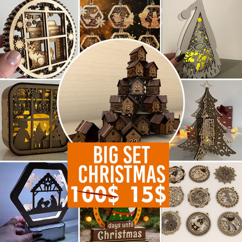 Christmas Mega Bundle 2025 – 3D Laser Cut Files for Ornaments, Lanterns, Advent Calendars & Gifts SVG LaserCutano 