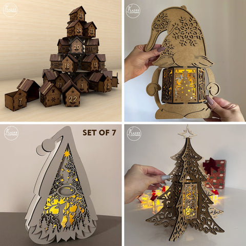 Christmas Mega Bundle 2025 – 3D Laser Cut Files for Ornaments, Lanterns, Advent Calendars & Gifts SVG LaserCutano 