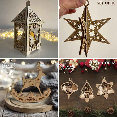 Christmas Mega Bundle 2025 – 3D Laser Cut Files for Ornaments, Lanterns, Advent Calendars & Gifts SVG LaserCutano 