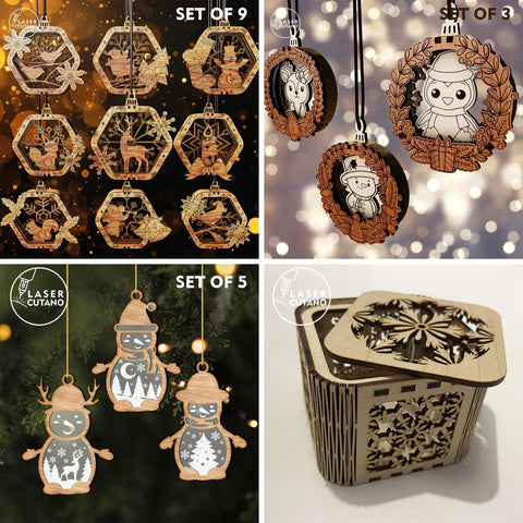 Christmas Mega Bundle 2025 – 3D Laser Cut Files for Ornaments, Lanterns, Advent Calendars & Gifts SVG LaserCutano 