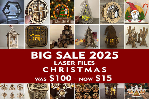 Christmas Mega Bundle 2025 – 3D Laser Cut Files for Ornaments, Lanterns, Advent Calendars & Gifts SVG LaserCutano 