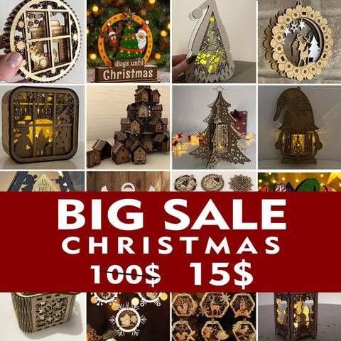 Christmas Mega Bundle 2025 – 3D Laser Cut Files for Ornaments, Lanterns, Advent Calendars & Gifts SVG LaserCutano 