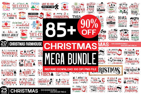 Christmas Mega Svg Bundle | 85 Designs SVG designmaster24 