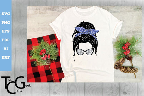 Christmas Messy Bun SVG Bundle SVG The Crafty Geek 