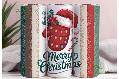 Christmas Mitten 20oz Tumbler Wrap Sublimation PixelChick 