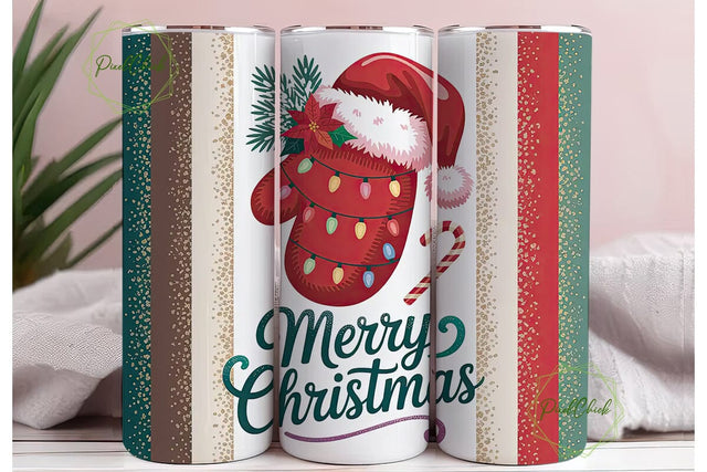 Christmas Mitten 20oz Tumbler Wrap Sublimation PixelChick 