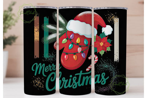 Christmas Mitten 20oz Tumbler Wrap Sublimation PixelChick 