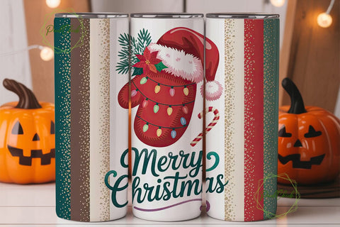 Christmas Mitten 20oz Tumbler Wrap Sublimation PixelChick 