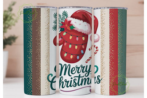 Christmas Mitten 20oz Tumbler Wrap Sublimation PixelChick 