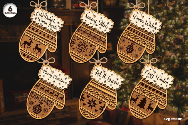Christmas Mitten Ornaments SVG Bundle SVG SvgOcean 