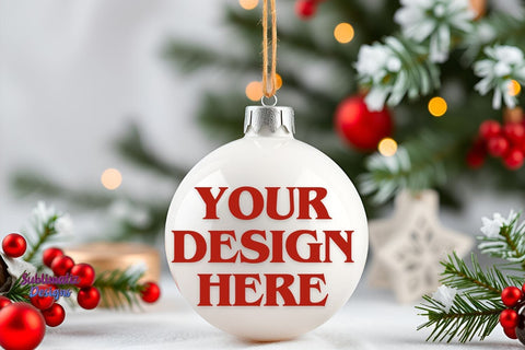 Christmas Mockup White Ornament Mock Up Photo Sublimatiz Designs 