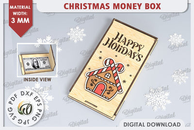 Christmas Money Box Laser Cut Design. Christmas Gift SVG SVG Evgenyia Guschina 