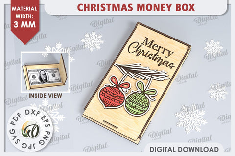 Christmas Money Boxes Laser Cut Bundle. Christmas Gift SVG SVG Evgenyia Guschina 