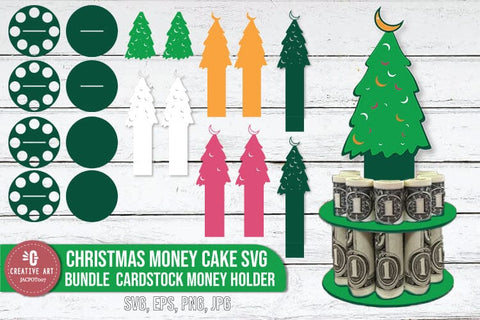 Christmas Money Cake SVG Bundle Cardstock Money Holder SVG jacpot007 