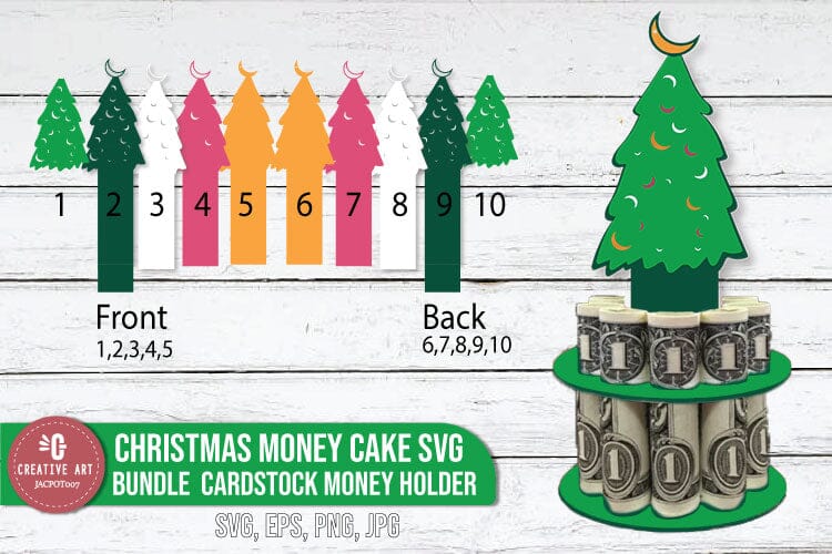 Christmas Money Cake SVG Bundle Cardstock Money Holder SVG jacpot007 