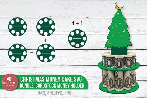 Christmas Money Cake SVG Bundle Cardstock Money Holder SVG jacpot007 