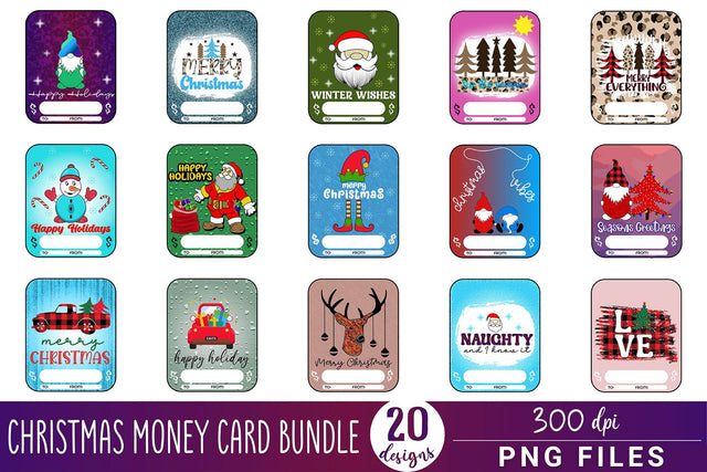 Christmas Money Card Bundle Sublimation CraftLabSVG 