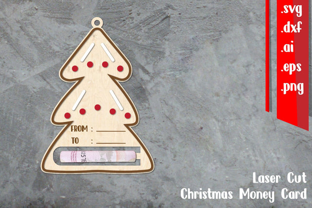 Christmas Money Card Laser cut - Christmas money Holder SVG zafrans studio 