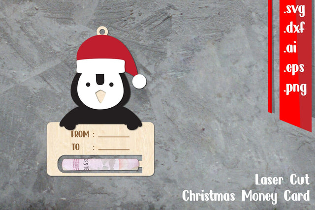 Christmas Money Card Laser cut, Winter Money Card Laser cut SVG zafrans studio 