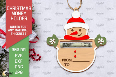 Christmas Money Card Laser Cut. Xmas Money Holder SVG Design SVG Evgenyia Guschina 