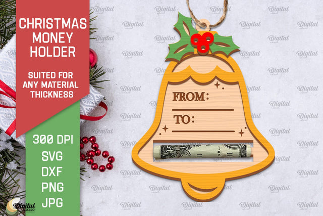 Christmas Money Card Laser Cut. Xmas Money Holder SVG Design SVG Evgenyia Guschina 