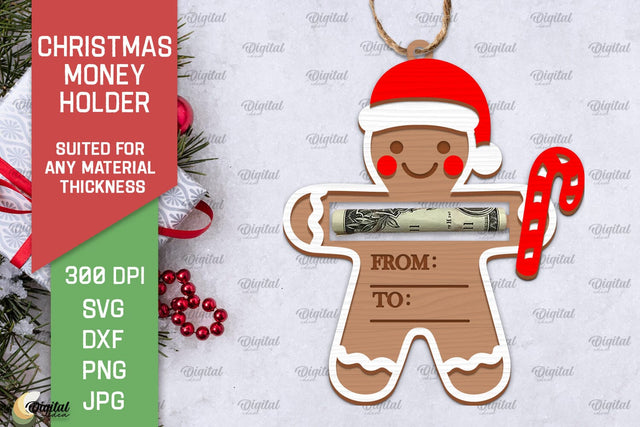 Christmas Money Card Laser Cut. Xmas Money Holder SVG Design SVG Evgenyia Guschina 