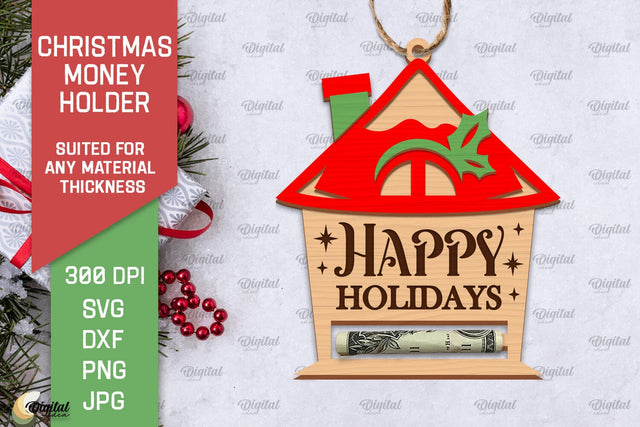 Christmas Money Card Laser Cut. Xmas Money Holder SVG Design SVG Evgenyia Guschina 