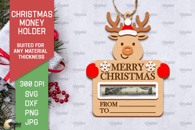 Christmas Money Card Laser Cut. Xmas Money Holder SVG Design SVG Evgenyia Guschina 