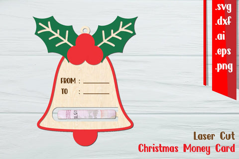 Christmas Money Card Lasercut, Christmas Money Holder Lasercut SVG zafrans studio 