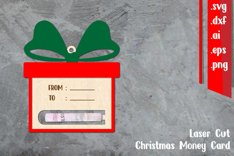 Christmas Money Card Lasercut, Gift Money Card Lasercut SVG zafrans studio 