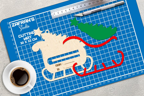 Christmas Money Card Lasercut, Sleigh Money Card Lasercut SVG zafrans studio 